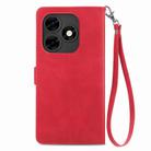 For Itel S23+ Embossed Flower Zipper Leather Phone Case(Red) - 3