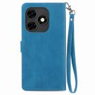 For Itel S23+ Embossed Flower Zipper Leather Phone Case(Blue) - 3