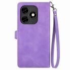 For Itel S23+ Embossed Flower Zipper Leather Phone Case(Purple) - 3