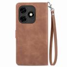 For Itel S23+ Embossed Flower Zipper Leather Phone Case(Brown) - 3