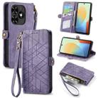 For Tecno Spark Go 2024 Geometric Zipper Wallet Side Buckle Leather Phone Case(Purple) - 1