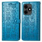 For Tecno Itel S23+ Cat and Dog Embossed Leather Phone Case(Blue) - 2