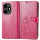 For Tecno Itel S23+ Four-leaf Clasp Embossed Buckle Leather Phone Case(Red) - 2