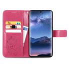 For Tecno Itel S23+ Four-leaf Clasp Embossed Buckle Leather Phone Case(Red) - 3