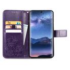 For Tecno Itel S23+ Four-leaf Clasp Embossed Buckle Leather Phone Case(Purple) - 3