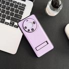 For Huawei Mate 60 Litchi Texture Fold Holder Shockproof Phone Case(Purple) - 1
