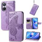 For Blackview A200 Pro Butterfly Love Flower Embossed Leather Phone Case(Lavender) - 1