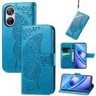 For Blackview A200 Pro Butterfly Love Flower Embossed Leather Phone Case(Blue) - 1