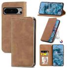 For Google Pixel 8 Retro Skin Feel Magnetic Horizontal Flip Leather Phone Case(Brown) - 1