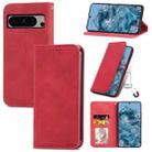 For Google Pixel 8 Retro Skin Feel Magnetic Horizontal Flip Leather Phone Case(Red) - 1