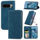 For Google Pixel 8 Retro Skin Feel Magnetic Horizontal Flip Leather Phone Case(Blue) - 1