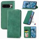 For Google Pixel 8 Pro Retro Skin Feel Magnetic Horizontal Flip Leather Phone Case(Green) - 1