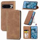 For Google Pixel 8a Retro Skin Feel Magnetic Horizontal Flip Leather Phone Case(Brown) - 1