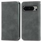 For Google Pixel 8a Retro Skin Feel Magnetic Horizontal Flip Leather Phone Case(Gray) - 2