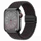 For Apple Watch SE 2023 44mm Nylon Woven Magnetic Fold Buckle Watch Band(Starlight Black) - 1