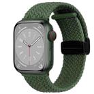 For Apple Watch SE 2023 44mm Nylon Woven Magnetic Fold Buckle Watch Band(Green) - 1