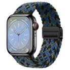 For  Apple Watch SE 2023 40mm Nylon Woven Magnetic Fold Buckle Watch Band(Blue Camouflage) - 1