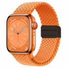 For Apple Watch Series 9 45mm Nylon Woven Magnetic Fold Buckle Watch Band(Orange) - 1