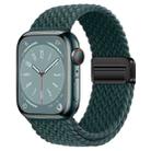 For Apple Watch Series 9 45mm Nylon Woven Magnetic Fold Buckle Watch Band(Rainforest Green) - 1