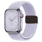 For Apple Watch Series 9 41mm Nylon Woven Magnetic Fold Buckle Watch Band(Misty Purple) - 1