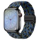 For  Apple Watch Series 8 45mm Nylon Woven Magnetic Fold Buckle Watch Band(Blue Camouflage) - 1