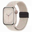 For  Apple Watch Series 8 45mm Nylon Woven Magnetic Fold Buckle Watch Band(Starlight Color) - 1