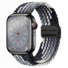 For Apple Watch SE 2022 44mm Nylon Woven Magnetic Fold Buckle Watch Band(Grey Black) - 1