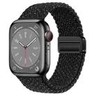 For Apple Watch Series 7 41mm Nylon Woven Magnetic Fold Buckle Watch Band(Starry Black) - 1