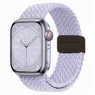 For Apple Watch Series 6 44mm Nylon Woven Magnetic Fold Buckle Watch Band(Misty Purple) - 1