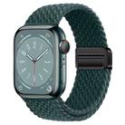 For Apple Watch Series 5 44mm Nylon Woven Magnetic Fold Buckle Watch Band(Rainforest Green) - 1