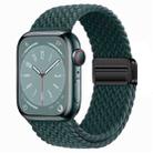 For Apple Watch Series 5 40mm Nylon Woven Magnetic Fold Buckle Watch Band(Rainforest Green) - 1