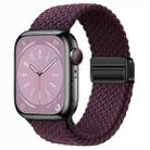 For Apple Watch Series 4 44mm Nylon Woven Magnetic Fold Buckle Watch Band(Crimson Cherry) - 1