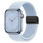 For  Apple Watch Series 4 40mm Nylon Woven Magnetic Fold Buckle Watch Band(Misty Blue) - 1
