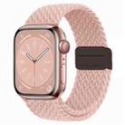 For  Apple Watch Series 3 42mm Nylon Woven Magnetic Fold Buckle Watch Band(Milk Tea Color) - 1