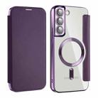 For Samsung Galaxy S22+ 5G Shield MagSafe RFID Anti-theft Leather Phone Case(Purple) - 1