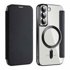 For Samsung Galaxy S22 5G MagSafe Magnetic RFID Anti-theft Leather Phone Case(Black) - 1