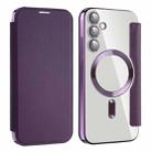 For Samsung Galaxy S23 FE 5G Shield MagSafe RFID Anti-theft Leather Phone Case(Purple) - 1