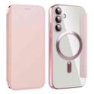 For Samsung Galaxy S23 FE 5G MagSafe Magnetic RFID Anti-theft Leather Phone Case(Pink) - 1