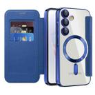 For Samsung Galaxy A35 5G Shield MagSafe RFID Anti-theft Leather Phone Case(Dark Blue) - 2