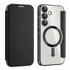 For Samsung Galaxy A35 5G Shield MagSafe RFID Anti-theft Leather Phone Case(Black) - 1