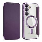 For Samsung Galaxy A35 5G Shield MagSafe RFID Anti-theft Leather Phone Case(Purple) - 1