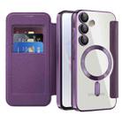 For Samsung Galaxy A35 5G Shield MagSafe RFID Anti-theft Leather Phone Case(Purple) - 2