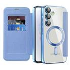For Samsung Galaxy A35 5G Shield MagSafe RFID Anti-theft Leather Phone Case(Blue) - 2