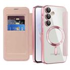 For Samsung Galaxy A35 5G Shield MagSafe RFID Anti-theft Leather Phone Case(Pink) - 2