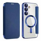 For Samsung Galaxy A55 5G Shield MagSafe RFID Anti-theft Leather Phone Case(Dark Blue) - 1