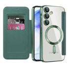 For Samsung Galaxy A55 5G Shield MagSafe RFID Anti-theft Leather Phone Case(Green) - 2