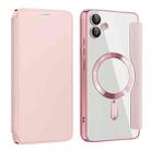 For Samsung Galaxy A05 Shield MagSafe RFID Anti-theft Leather Phone Case(Pink) - 1