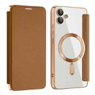 For Samsung Galaxy A05 Shield MagSafe RFID Anti-theft Leather Phone Case(Brown) - 1
