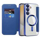 For Samsung Galaxy S24 FE 5G Shield MagSafe RFID Anti-theft Leather Phone Case(Dark Blue) - 2