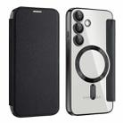 For Samsung Galaxy S24 FE 5G Shield MagSafe RFID Anti-theft Leather Phone Case(Black) - 1